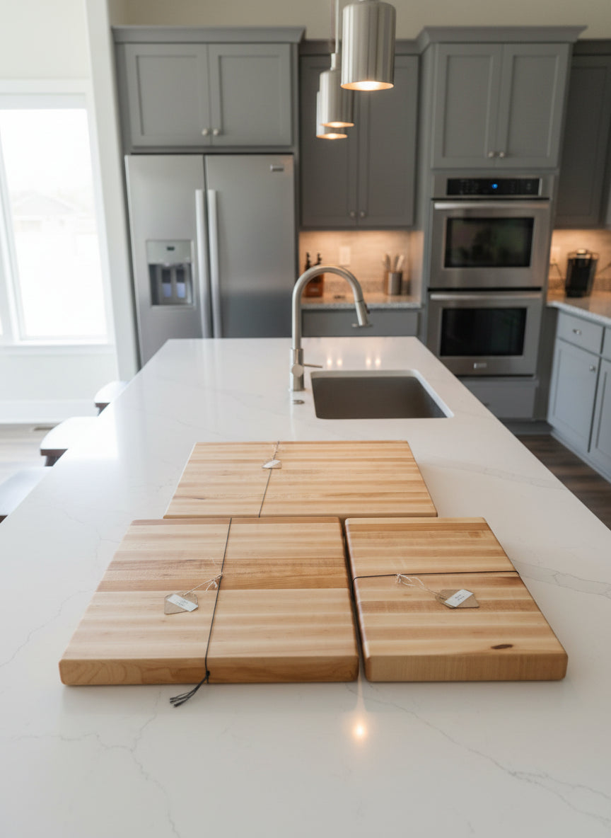 Hard Maple Edge‑Grain Cutting Board Set of 3 – 12x16, 12x12, 8x12