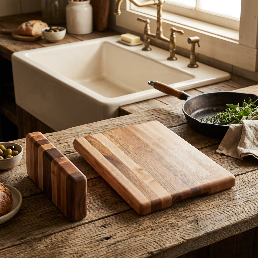 Natural Hard Maple Cutting Board Set – 2 Lightweight Prep Boards